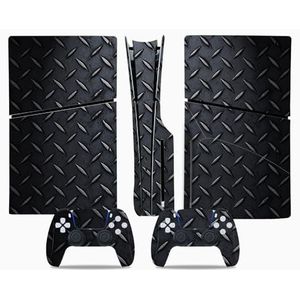 Dwdzey Skin Sticker voor PS5 Slim Console Disc Edition, Console Controllers Full Body Vinyl Skin Decal Cover Stickers Beschermende Wrap Cover (Zwart)