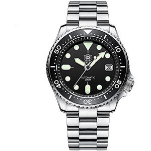 Steeldive SD1996 Mannen Horloge Duik Horloge Automatische Mechanische Mannen Horloge NH35 Super Lichtgevende Duiker Horloge Mannen Horloges Sapphire, Zwart, armband