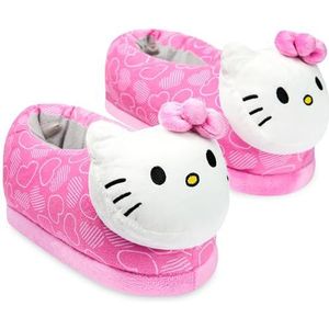 Hello Kitty Pantoffels voor meisjes en tieners, Kawaii 3D kinderpantoffels, pluche, warme winterhuisschoenen, zachte antislip binnenschoenen, anime-cadeaus voor meisjes, roze, 29/29.5 EU