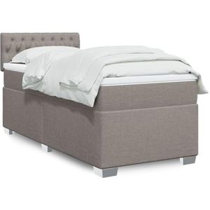 XGWKCNV Furniture select-Boxspringbed met matras Taupe 90x200 cm Stof