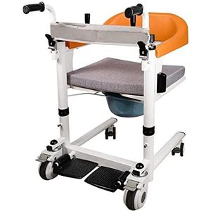 Patient Lift for Home,Steel Transport Wheelchair,Bedside Commodes Self-Service Patient Lift Transfer Aid with 180° Split Seat,Transport Wheelchair Moving Machine for Seniors Disabled Elderly