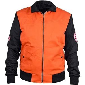 A&M Express Heren Casual G-o-k-u 59 Oranje Katoen Ball Z Jacket - Bomber Ritssluiting Volledige Mouwen Jas Met Zakken, Oranje, 3XL