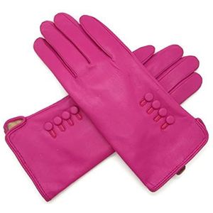 Dames zachte lederen handschoenen (X Large, Bright Roze)