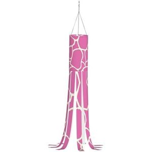 WURTON Roze giraffe textuur print Halloween windzak heksenthema print decoratie vlag windzak, herfst Thanksgiving