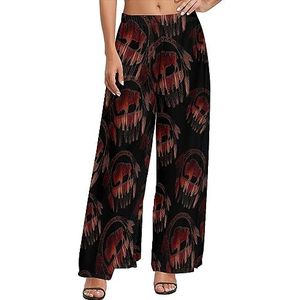 Bison Buffalo Native American casual loungebroek met wijde pijpen voor dames, comfortabele losse joggingbroek, joggingbroek