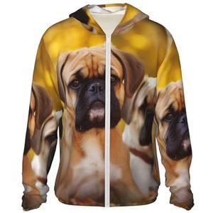 Leuke hond zonwering hoodie jas volledige rits upf 50+ lange mouw zon shirt met zak buiten, zwart, XXXL