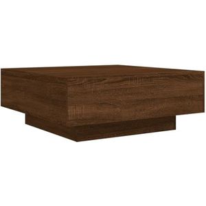 vidaXL Salontafel 80x80x31 cm bewerkt hout bruin eikenkleur