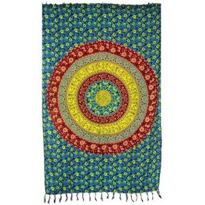 Guru-Shop, Bali Sarong, Sjaal, Wikkelrok, Sarongkleding, Turquoise, Synthetisch, Size:One Size, 160x115 cm, Sarongs, Strandlakens