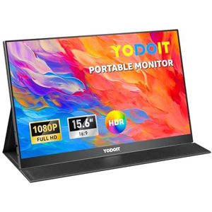 Yodoit - Draagbare Monitor - 15.6 inch - 1920×1080 FHD - IPS Display - Met USB Type C en Mini HDMI