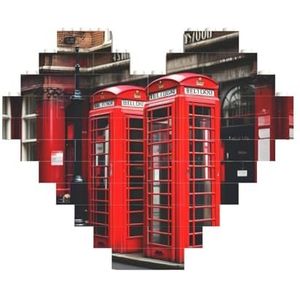 Telefooncel London Street legpuzzel - hartvormige bouwstenen puzzel-leuk en stressverlichtend puzzelspel