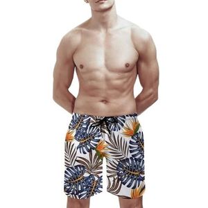 SANYJRV Sneldrogende ademende zwembroek voor mannen, casual sportshorts, elastische korte broek met trekkoord en zak, Kleur 7, M