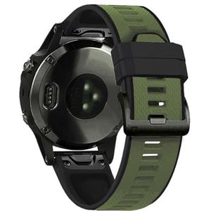 INEOUT 22mm 26mm siliconen horlogeband band Compatibel met Garmin Fenix ​​5 6 5x 6x 3 3HR Smart Watch Quick Release Vervanging Armband Accessoires (Color : Black Red, Size : 22MM Fenix 5 6)