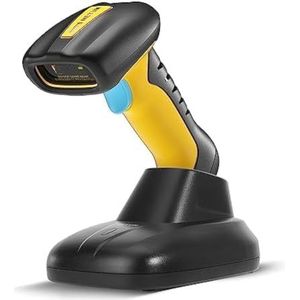 NETUM Upgraded QR Industrial Bluetooth Barcode Scanner with Charging Dock, Wireless 2D 1D Bar Code Reader 2600mAh Drop Protection Shock Dust Proof Hands Free for Windows Mac Android iOS (NT-1200)