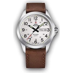 Swiss Military Heren DAY-DATE Horloge SMP36040.16, Bruin, riem