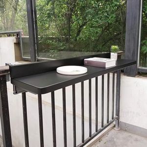 ZENCIX Balkonreling tafel, outdoor bijzettafels, verstelbaar terras tuintafel, computer eetkamer bar tafel, wit