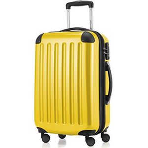 HAUPTSTADTKOFFER - Alex - 4 dubbele wielen handbagage hardshell uitbreidbare koffer 55 cm trolley, TSA, geel