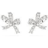 Swarovski Volta Oorknopjes, Strik, S, Wit, Rodium toplaag