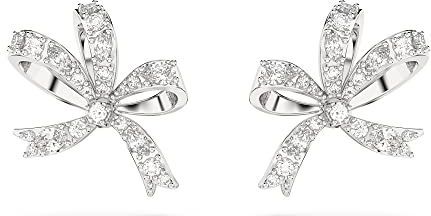 Swarovski Volta Oorknopjes, Strik, S, Wit, Rodium toplaag