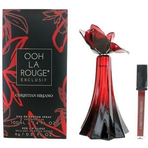 Ooh La Rouge Exclusif door Christian Siriano voor vrouwen - 2 stuks cadeauset 3.4 oz EDP Spray, 6 g rode lipgloss