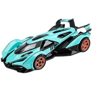 Zinklegering auto Voor V12 Legering Diecast Metalen Model Auto Pull Back Model Auto 1:32 maat(Blue No box)