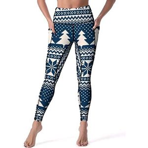 Winter Kerst Vrouwen Yoga Broek Hoge Taille Leggings Buikcontrole Workout Running Leggings M