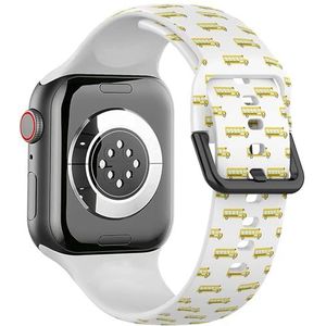 Zachte sportband compatibel met Apple Watch 42 / 44 / 45 / 49 mm (gele schoolbus) siliconen armband accessoire voor iWatch