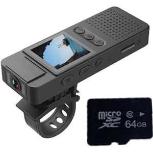 Draagbare DV-camera HD 1080P Hotspot sportcamera, wetshandhavingsrecorder, nachtcamera, kleine camera, motorrecorder met magnetische moer(Camera 64G card)