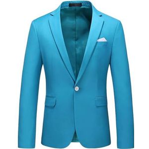 Leader of the Beauty Heren pak blazer slim fit jas prom smoking jas getande revers bruiloft prom smoking, meerblauw, XS