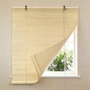 Bamboe Rolgordijn 35 x 195 cm Lichtfiltering Waterdicht Anti-Uv Opgerolde Bamboe Rolgordijnen Voor Ramen en Deuren Aanpasbaar, B