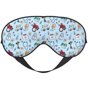 Cartoon Gereedschap Afdrukken All-Occasion Sleep Oogmasker met Dubbele Zijden Verstelbare Riem Perfect voor Shifts & Reizen