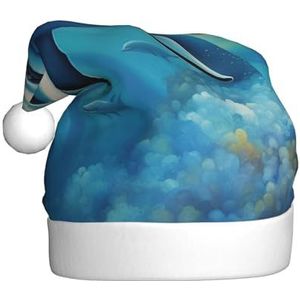 SSIMOO Ocean Dolphin Looking At You 1 Adult Fluffy Christmas Hat - feestelijke decoratie hoofddeksels voor feesten en feestdagen