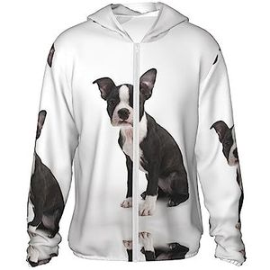 Leuke hond zonwering hoodie lange mouw outdoor atletische lichtgewicht jas voor vissen wandelen, zwart, XXL