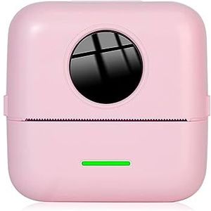 NK Draagbare fotoprinter, draadloos, mini-thermische printer voor mobiele telefoons, incl. papierrol en USB-kabel, compatibel met iOS en Android, roze