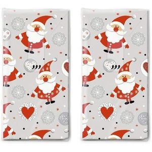 20 zakdoeken (2 x 10) grappige kerstmannen als cadeau voor Kerstmis