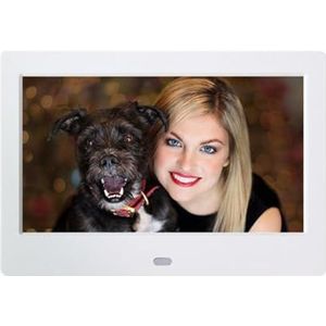 7 Inch Slimme Digitale Fotolijst LED 800 * 480 720P HD Elektronische MP3 MP4-muziekspeler Met Afstandsbediening Eenvoudig Delen Momenten(White 1PC)