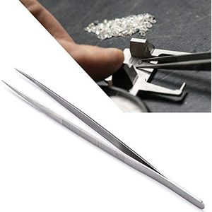 Sieradenpincet, professioneel handpincet draagbare sieradenpincet precisiepincet van roestvrij staal voor het verzamelen van sieraden (02#)
