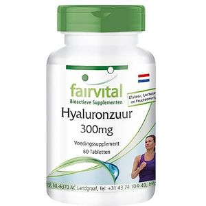 Fairvital | Hyaluronzuur 300mg voedingssupplement - HOOG GEDOSEERD - VEGAN - 60 tabletten