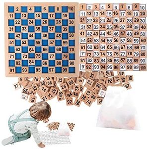 a-r Montessori Mathetbord, kleuterschool-educatief speelgoed voor peuters 1-3, klaslokaal scholieren, 1-100 cijferbord voor peuters, telspeelgoed voor wiskunde