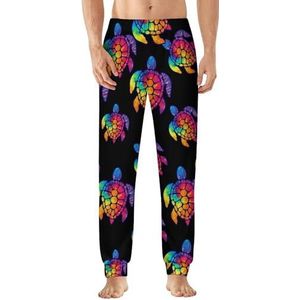 Tie Dye Sea Turtle Herenpyjama, zachte loungebroek, lichte slaapbroek