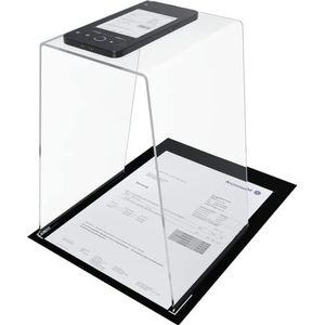 JOURIST ScanStand - scan documenten, ontvangstbewijzen, notities en visitekaartjes met smartphones en mobiele telefoons. Zwarte mat voor een optimale randdetectie.