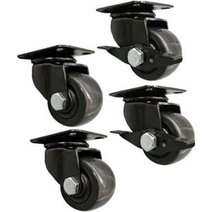 Dimeho 8 stuks rubberen meubelwielen, kleine bokwielen, transportwielen