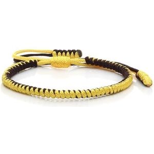 Mixed Rope Bangle Handgemaakte Knoop Vriend Pols Sieraden Geschikt for Armband Verjaardagscadeaus Feestartikelen(Yellow Brown)