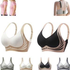 Libiyi BH for oudere vrouwen, Super Gather BH, draadloze push-up BH, anti-verzakking BH, ontworpen door een 60-jarige grootmoeder(02,XXL)