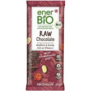 enerBIO RAW Chocolate Maulbeere & Acerola (vegan chocolade lactosevrij met moerbei & acerola) 65g