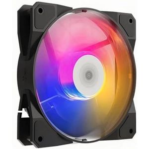 QPSJXN 120 mm RGB Computer Case Ventilator Silent Cooling Fan 4Pin Heatkola voor PC -Builds en CPU (Black Single Fan)
