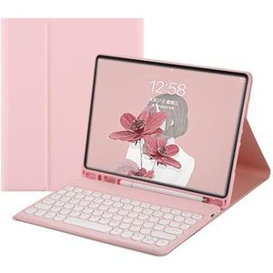 Hoesje met Toetsenbord voor Samsung Galaxy Tab A9 Plus 11 Inch (SM-X210/X215/X216/X218), Afneembaar Toetsenbord met Penhouder,Roze