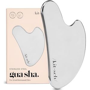 Kitsch Roestvrij staal Gua Sha Facial Tools, Face Roller & Massager Metalen Guasha Tool voor Bloedcirculatie & Lymfedrainage, Body Ogen Nek Massage Schoonheid Tools voor het strakker maken van