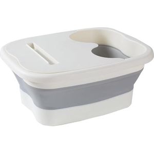 Lnwwrv olding SPA Massage Voetbad - Thuis Voettherapie Emmer, Stressverlichtend en Ontspannend Voetbad, Draagbare Voetwekemmer,Wit