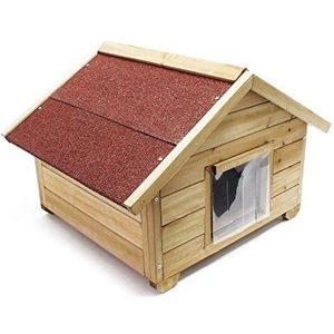 Klein kattenhuis voor tuin of terras kattenhut kattenhok met isolatie en weerbestendig