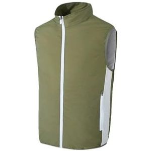 Hgvcfcv Mannen Airconditioning Vest Werkkleding Outdoor Warmte Kleding Bovenkleding Vest Voor Mannen, Groen, L